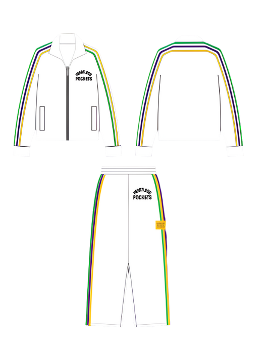 "Mardi Gras" White Tracksuit